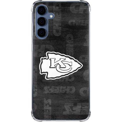 NFL Kansas City Chiefs Black & White Galaxy A35 5G Clear Case